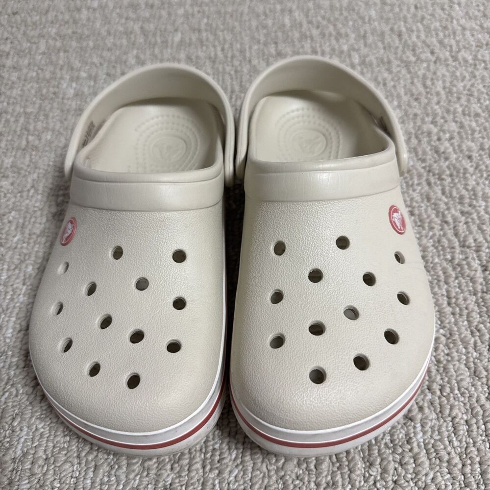 Unisex Crocs Adult Crocband Clog Stucco Melon Beige Red Size Men's 5 Women’s 7
